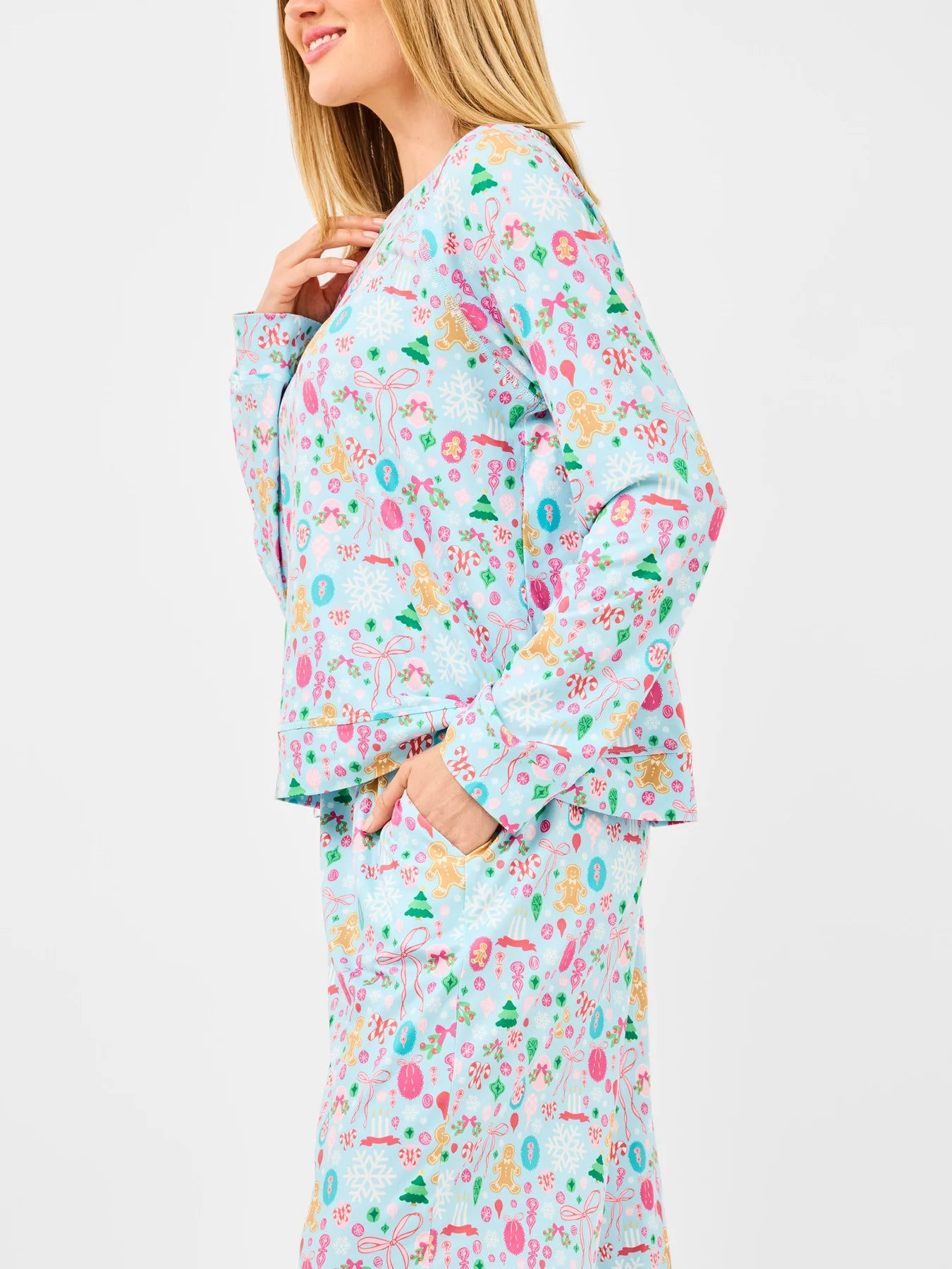 christmas pjs, holiday pjs, festive pajama set, girly pajama set, Christmas girly set