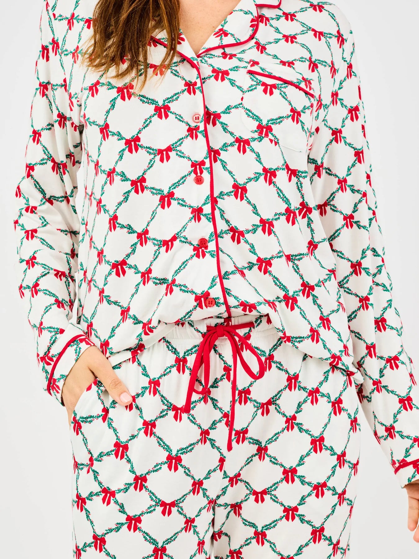 christmas pajamas, holiday pajamas, long sleeve pajama set, trendy christmas pajamas