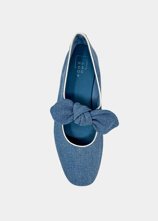 April Denim Knot Flats