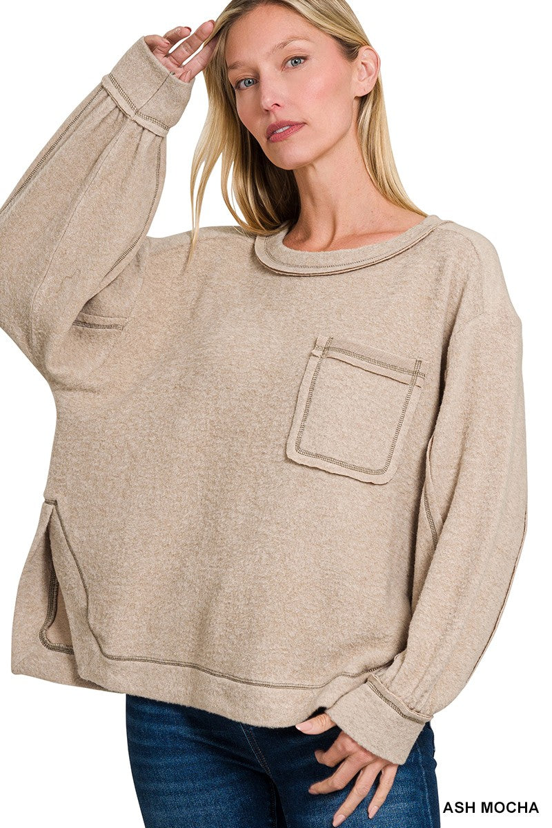 Brushed High Low Sweater
