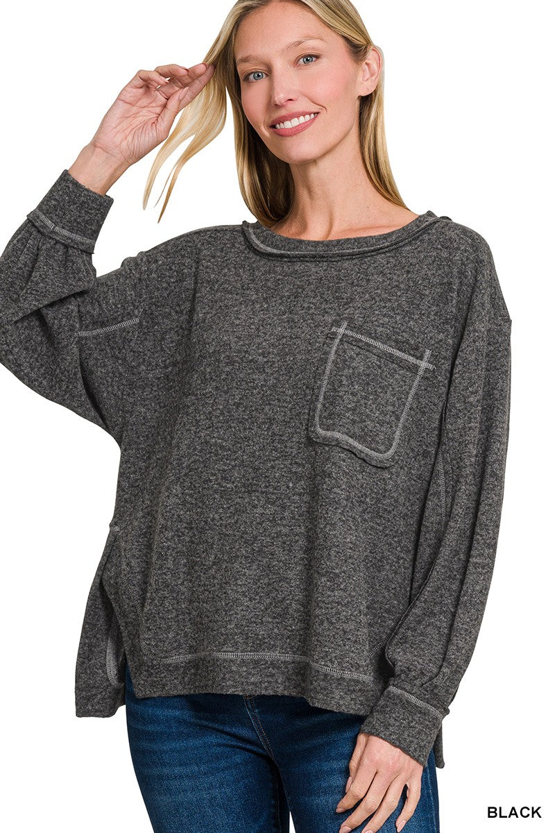 Brushed High Low Sweater
