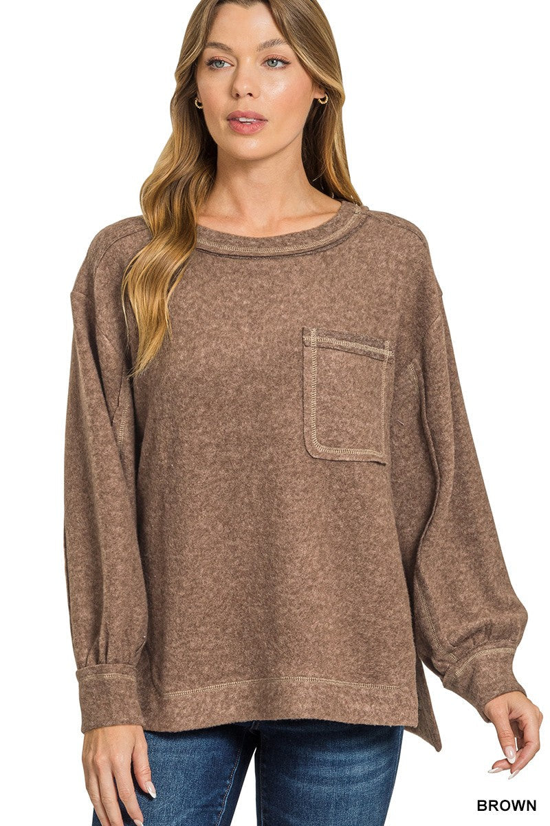 Brushed High Low Sweater