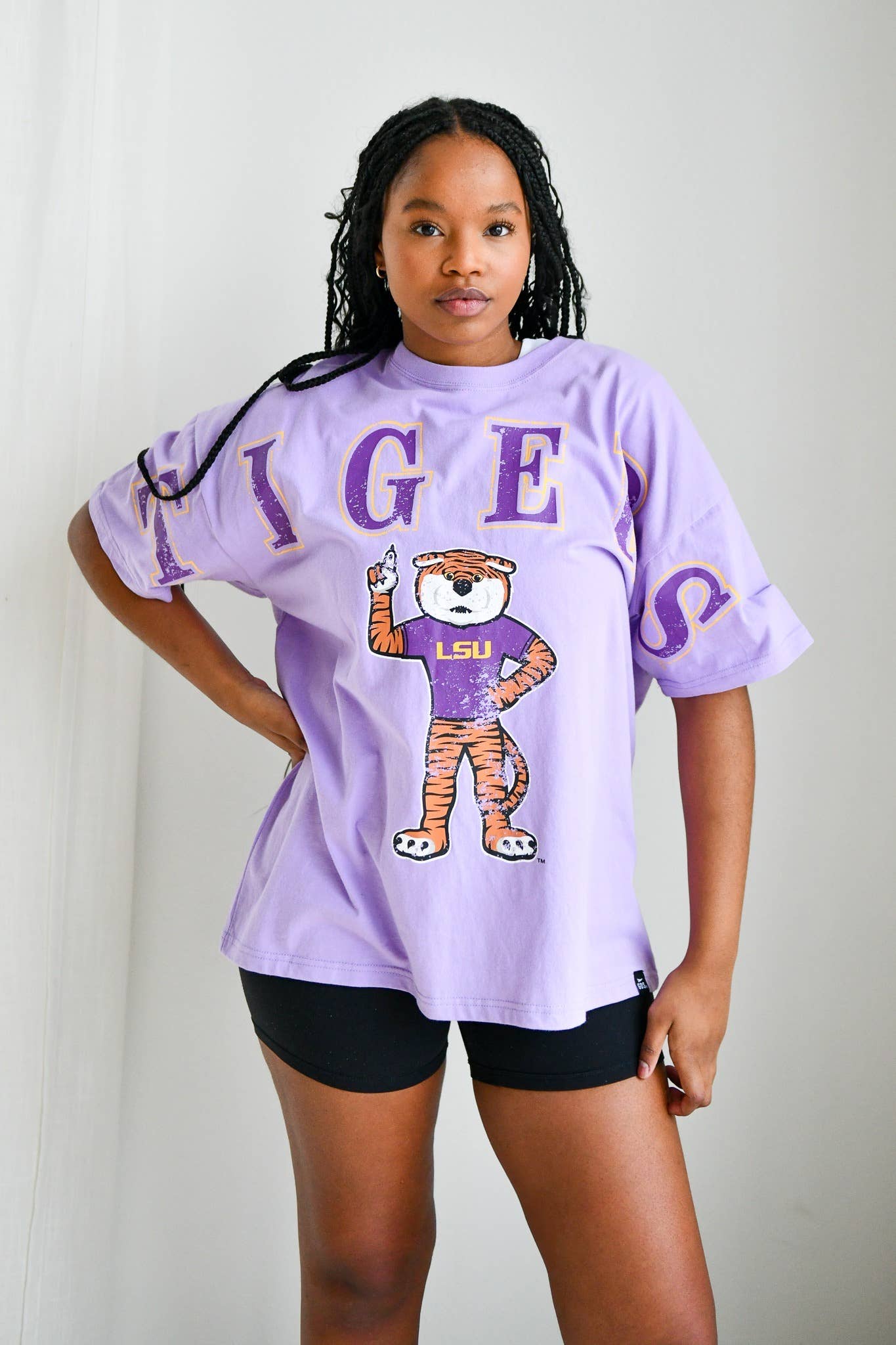 LSU Split Oversized Band Tee