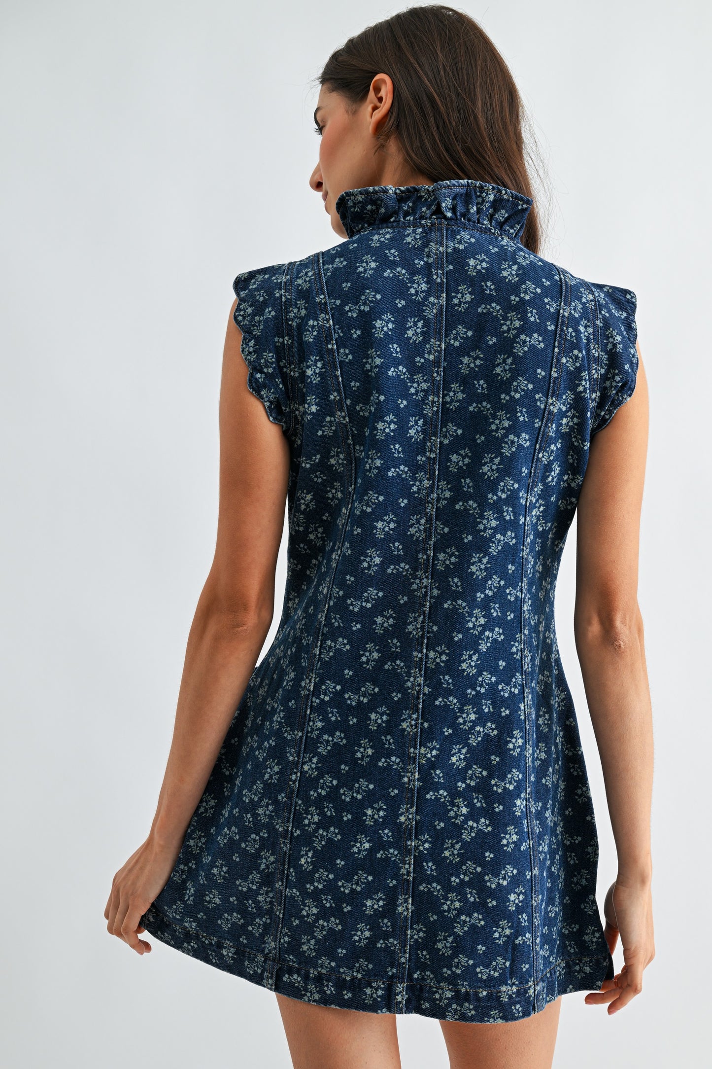 Francie Floral Denim Dress