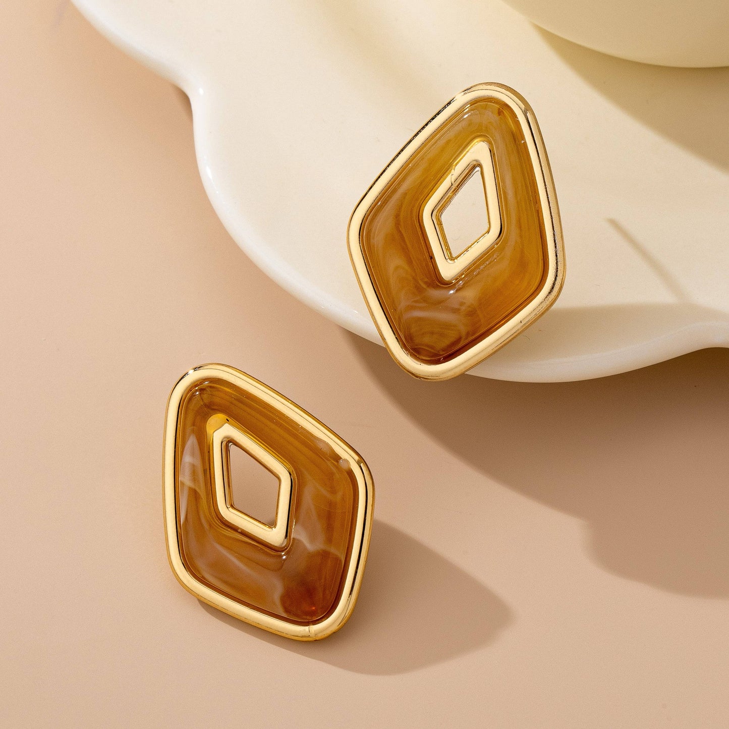 Enamel Stud Earrings