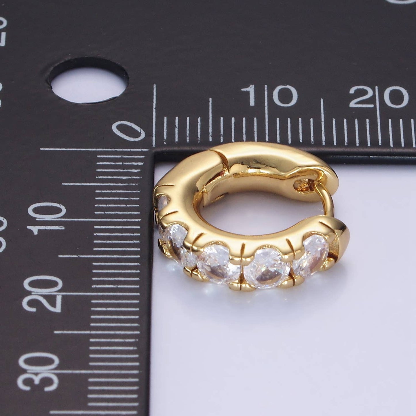 Clear CZ Rounded Huggies