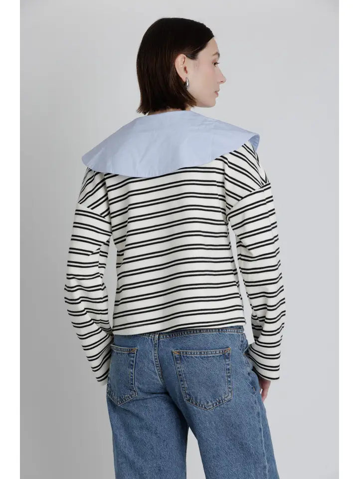 Ona Oversized Collar Polo Shirt