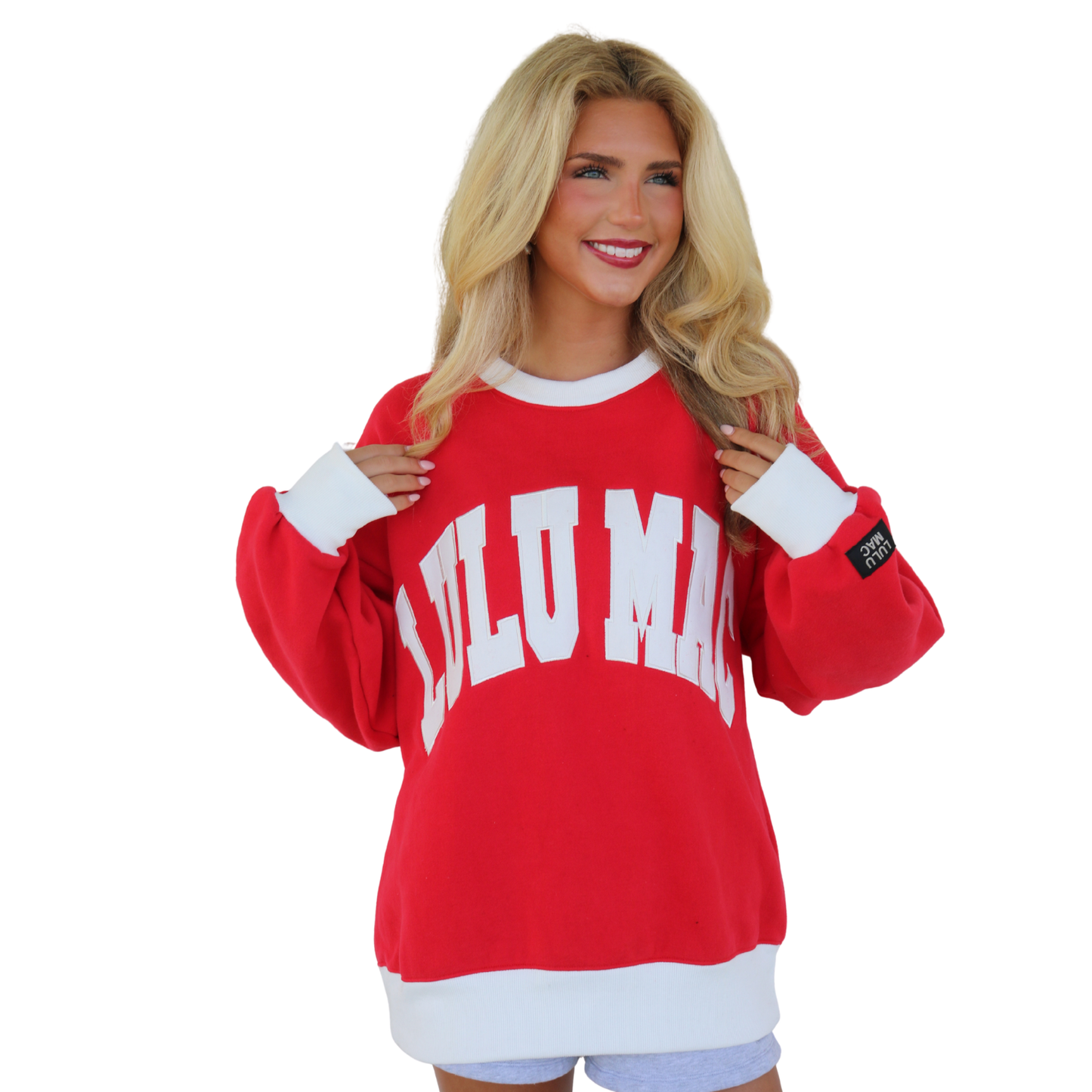 Color Block Red/White Sweatshirt