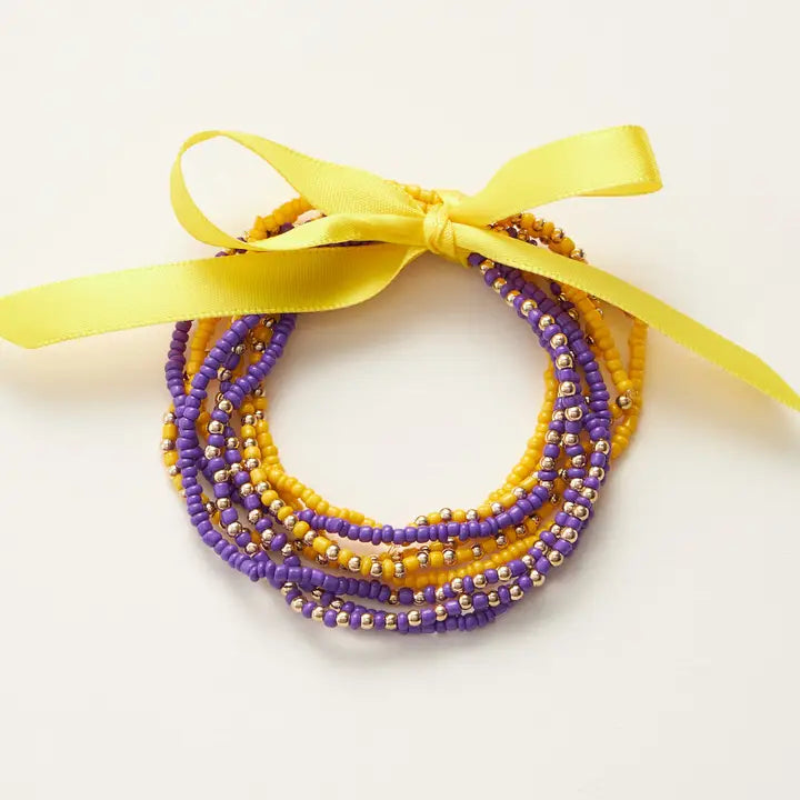Game Day Seed Bead Bracelet Set