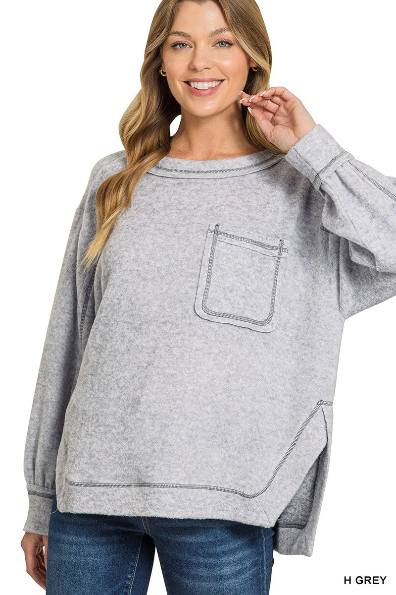 Brushed High Low Sweater