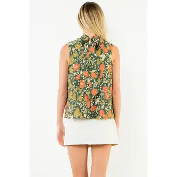 Jessica Floral Tie Back Top