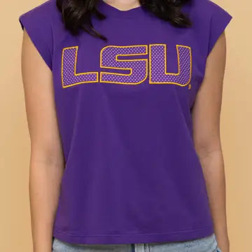 Leslie LSU Polka Dot Tee