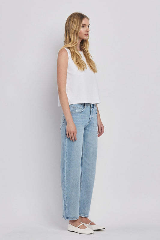High Rise Light Wash Barrel Jeans