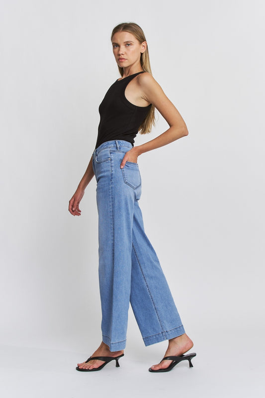 Trouser Hem Wide Leg Denim