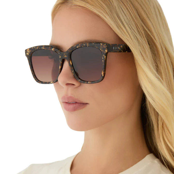 Meredith Glitter Tortoise Diff Sunglasses
