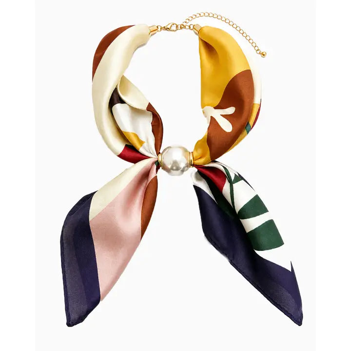 Pearl Accent Scarf Necklace