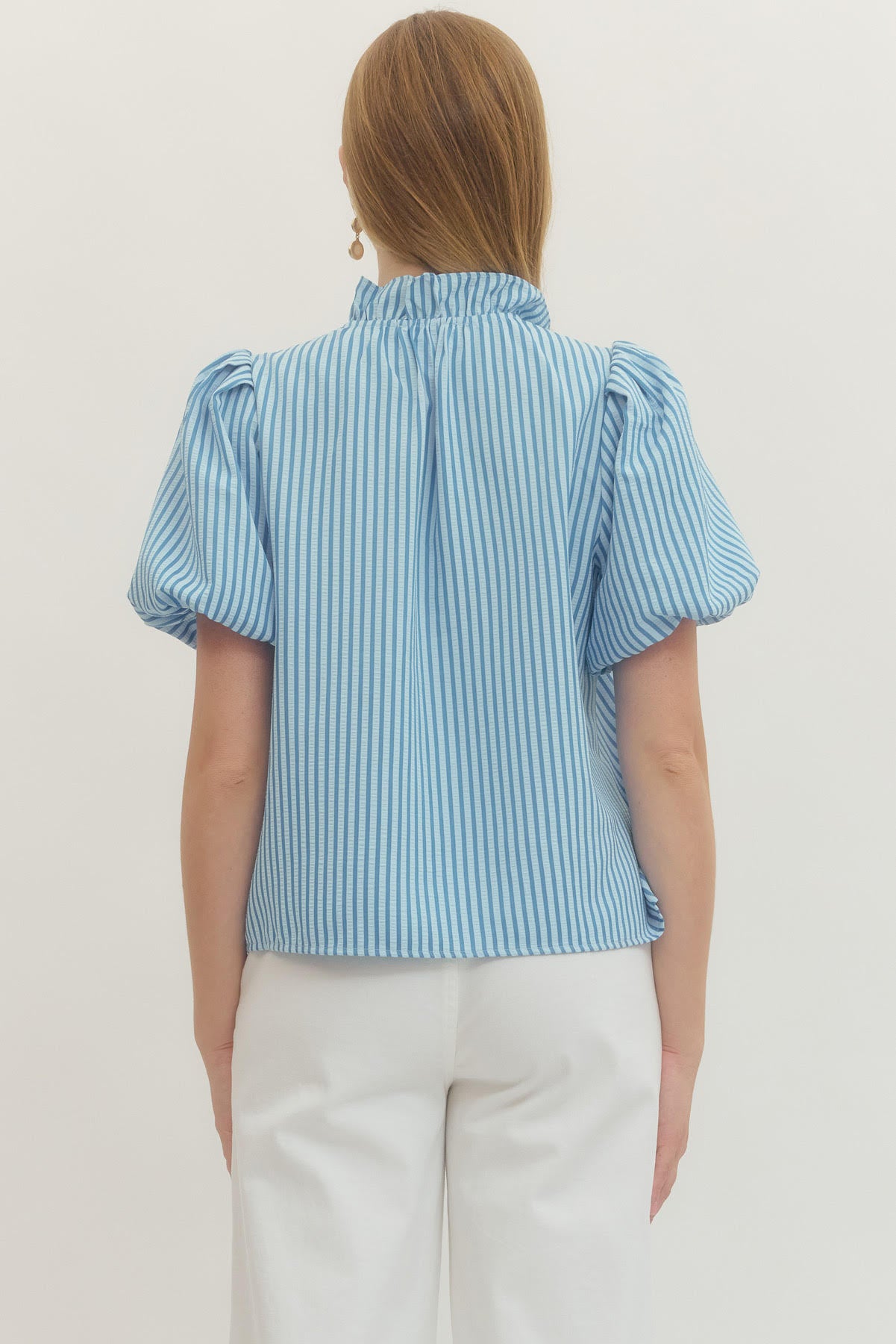 Jasmine Striped Puff Sleeve Top