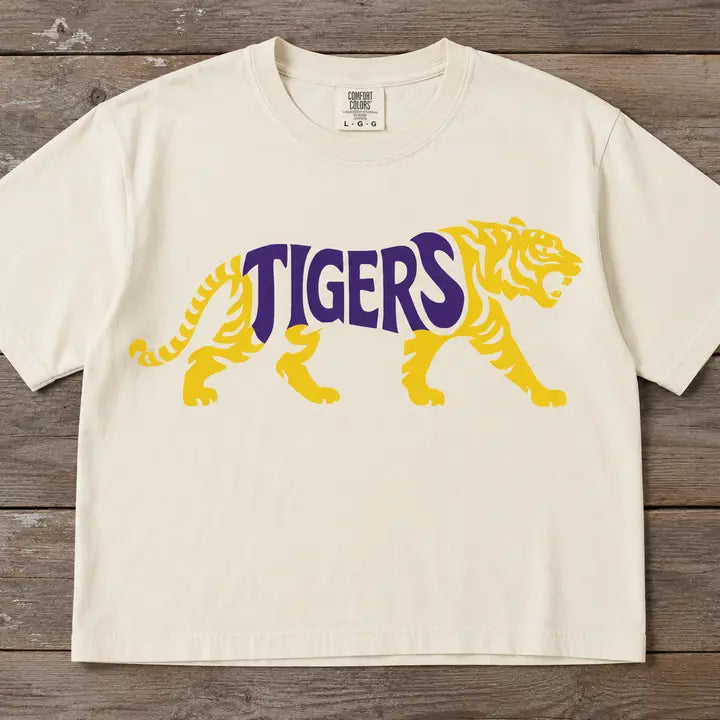 Purple & Gold Tigers Boxy Tee