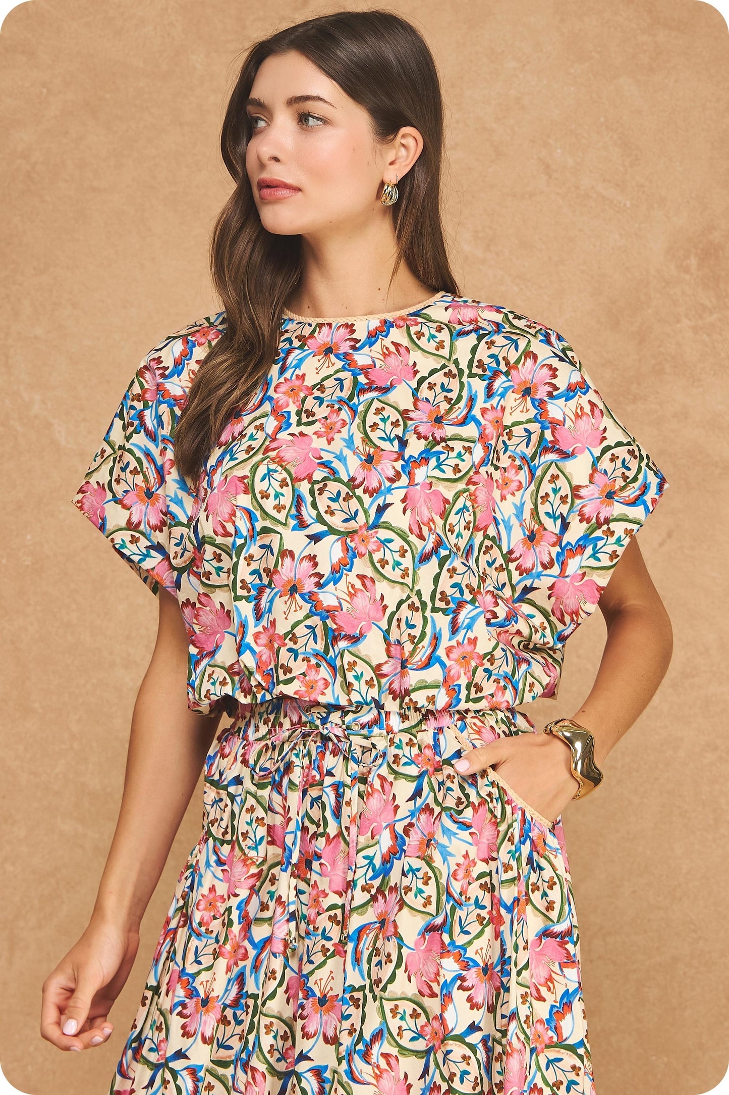 Bliss Bubble Hem Top & Midi Skirt Set