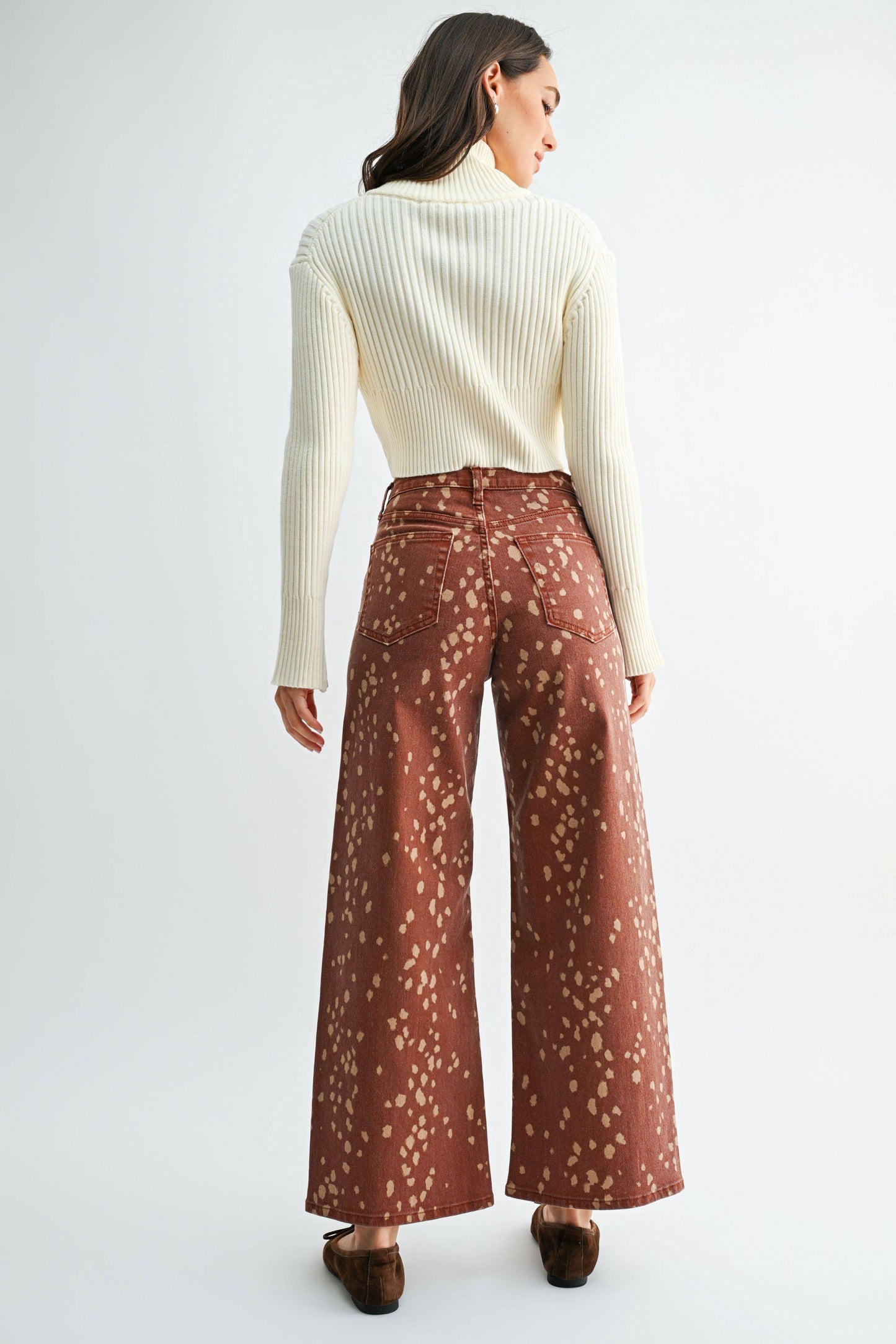 Deer Print Barrel Jeans