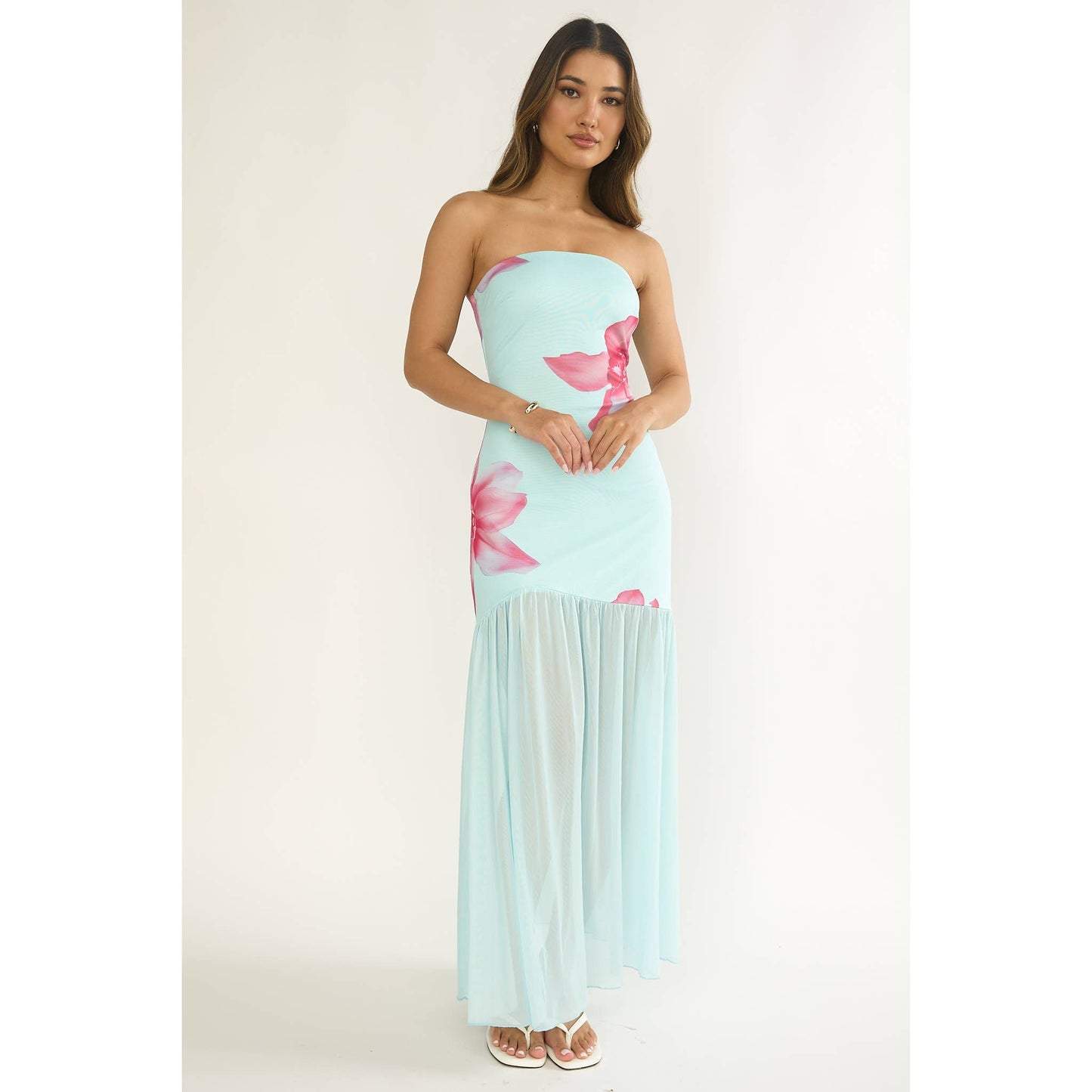 Floral Strapless Maxi