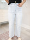 Patch Pocket Wide Leg Raw Hem Denim