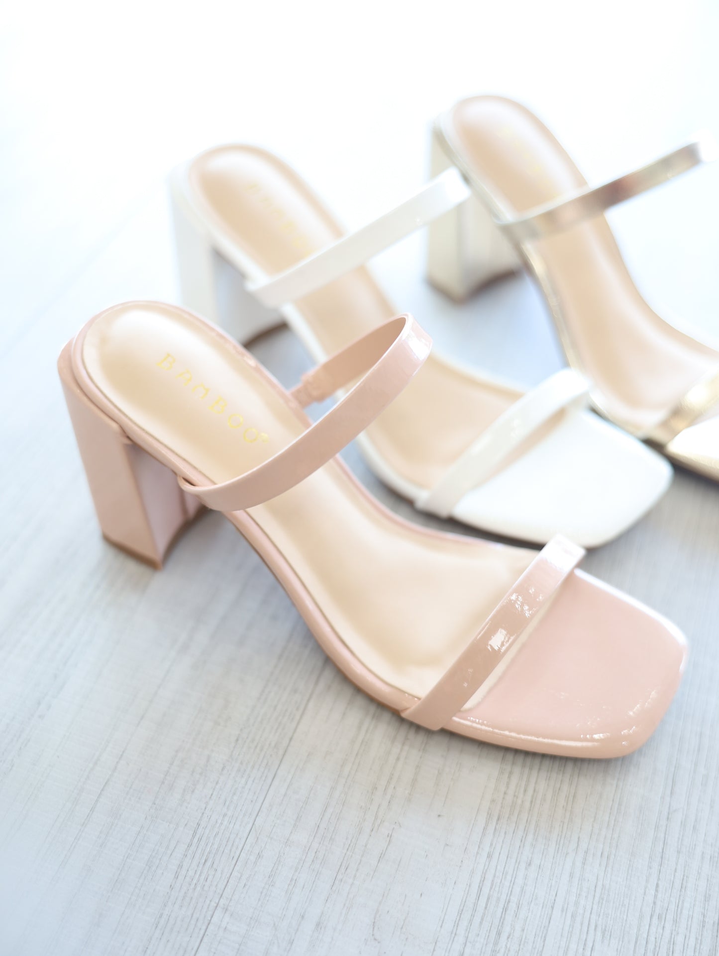 Double Strap Slide On Heels