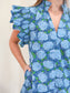 Audrey Floral Flutter Sleeve Mini Dress