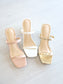 Double Strap Slide On Heels