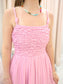 Smocked Maxi Dress With Cord Straps