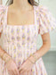 Jolie Square Neck Puff Sleeve Floral Mini Dress