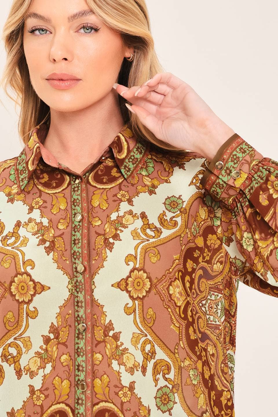Whitnee Printed Collared Top