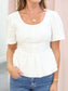 Camryn Banded Waist Peplum Top