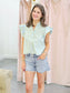 Giana Flutter Sleeve Striped Button Down Top