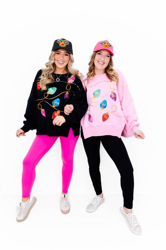 Sequin Lights Oversized Top