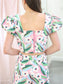 Jessica Floral Cropped Puff Sleeve Top