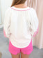 Carrie Embroidered Balloon Sleeve Blouse