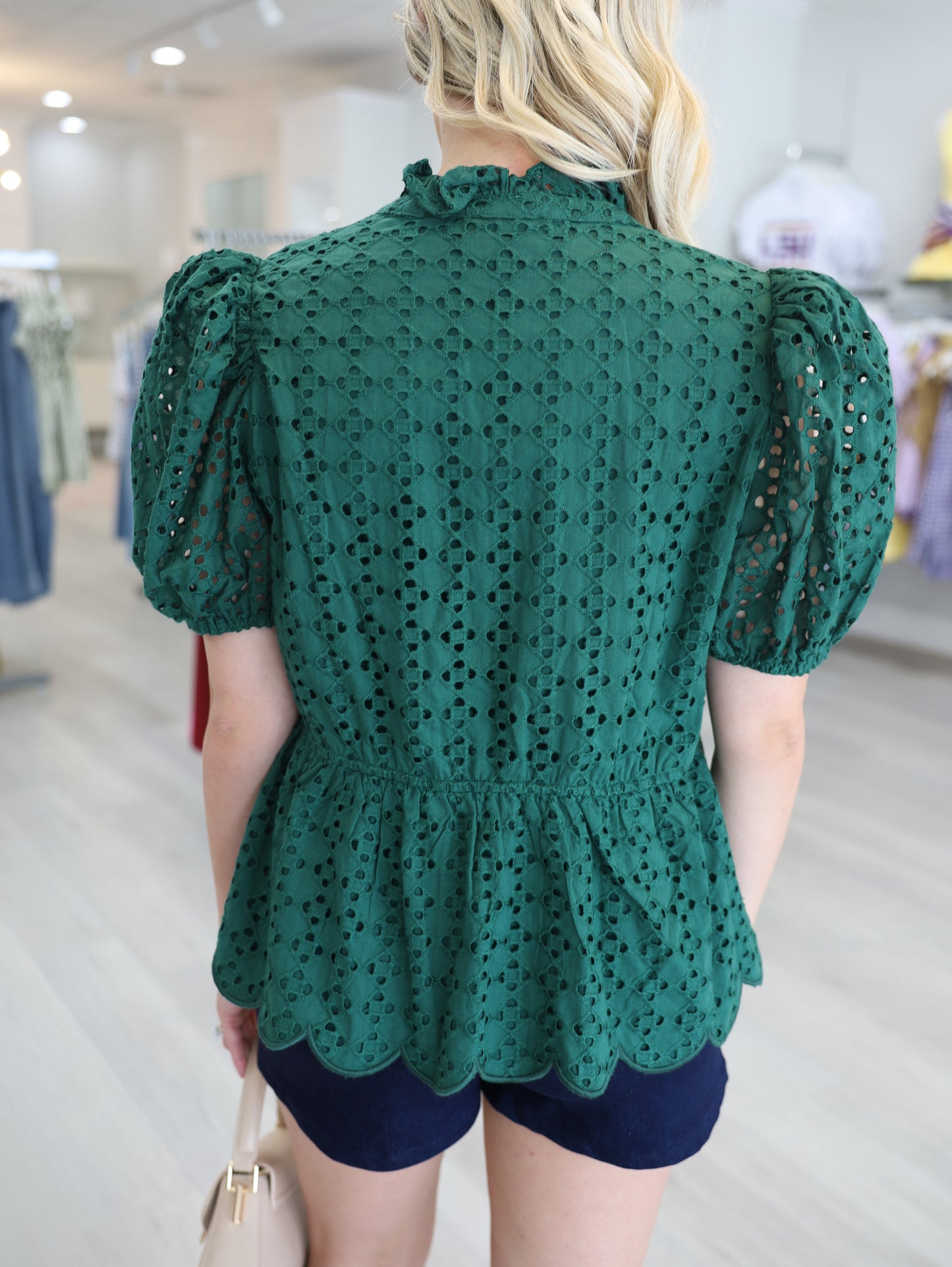 Hazel Eyelet Puff Sleeve Blouse