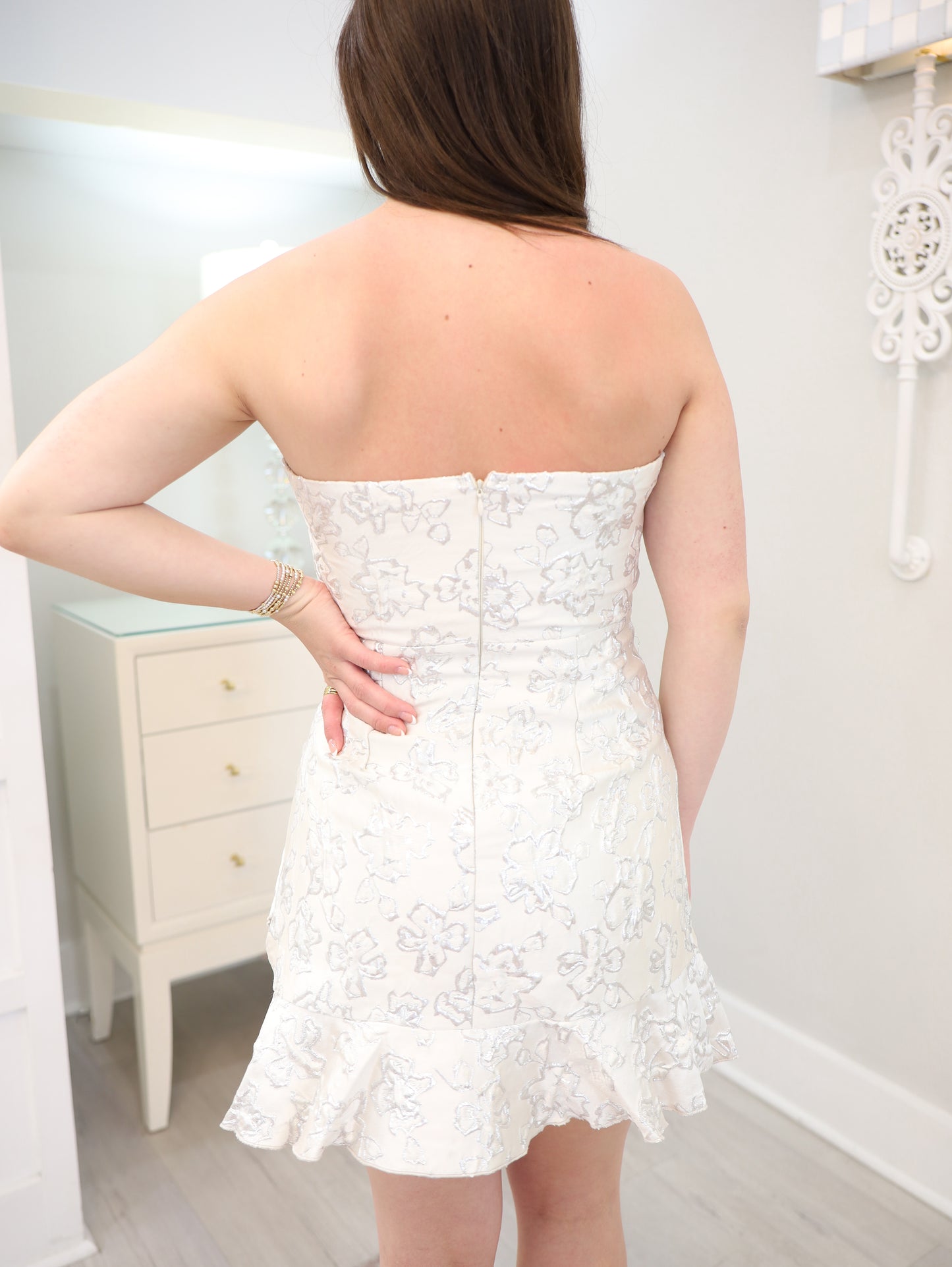 Strapless Jacquard Dress