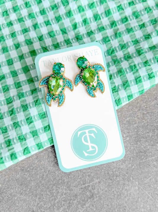 Sea Turtle Beaded Earrings