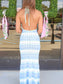 Zig Zag Striped Knit Midi Dress