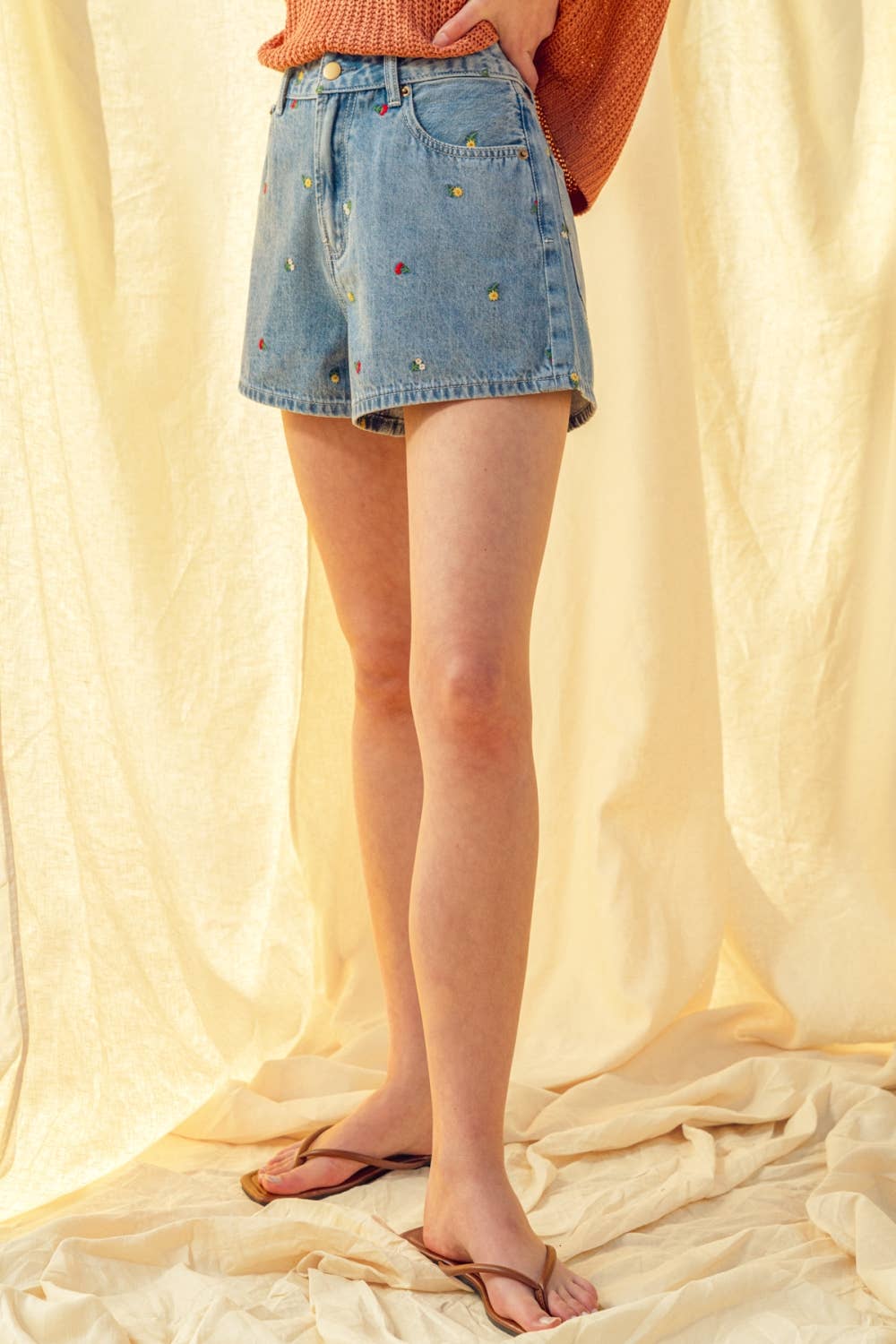 Wildflower Denim Shorts