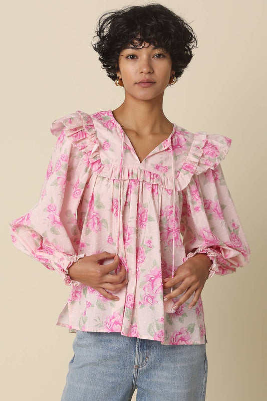Alivia Floral Ruffle Blouse