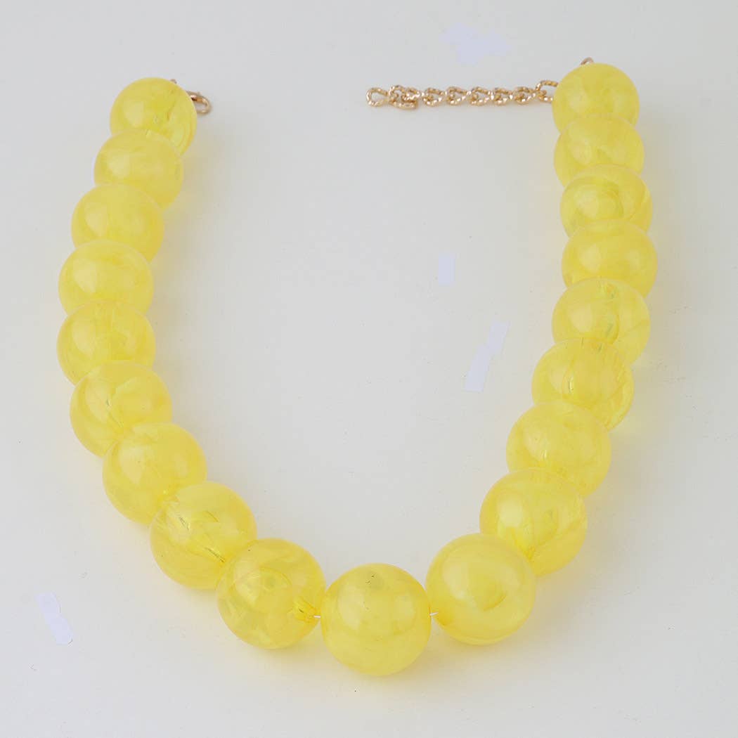 Chunky Marbled Bead Necklace