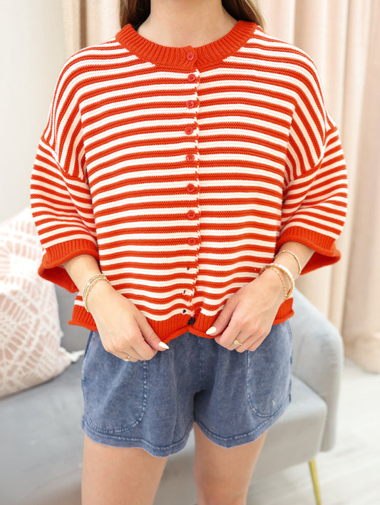 Striped Oversized Cardigan