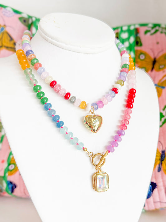 Multi Color Candy Beaded Necklace