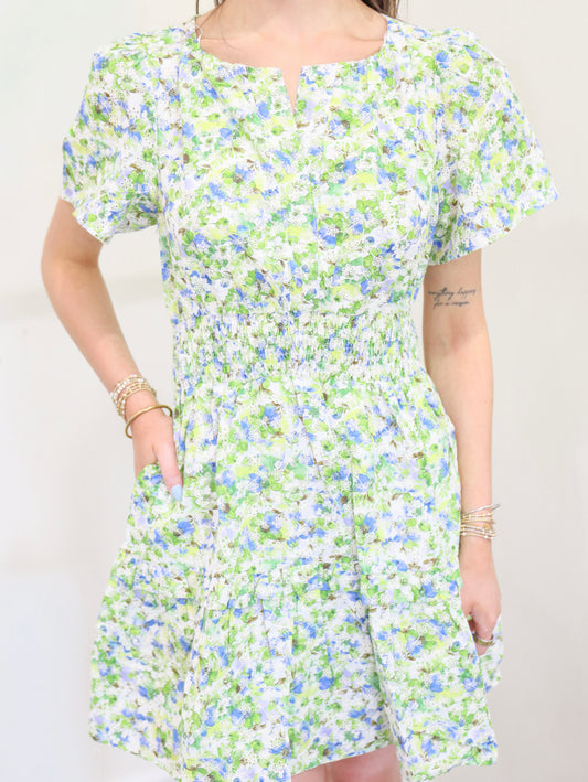 Aylin Eyelet Smocked Mini Dress