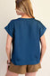 V Neck Placket Shirring Top