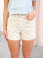 Patch Pocket Floral Denim Shorts