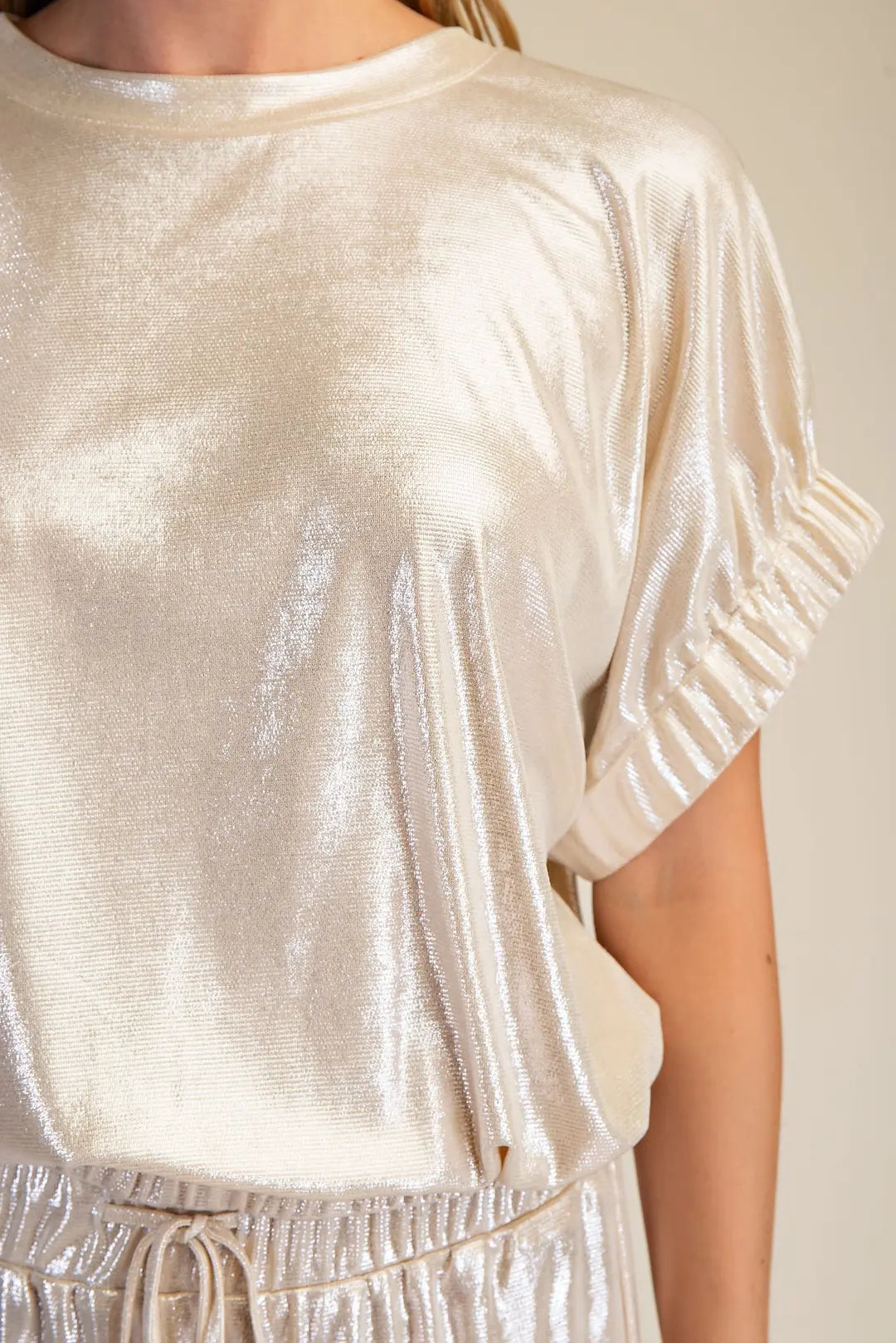 Round Neck Waist Band Top